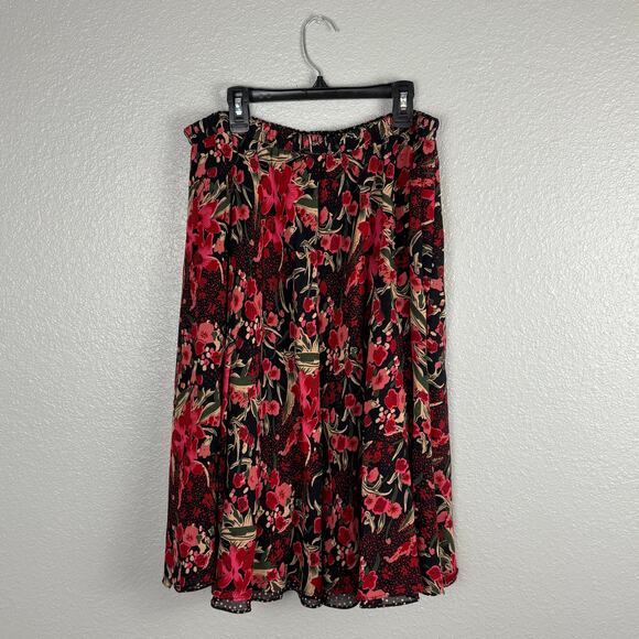 Coldwater Creek Size PXL Reversible Midi Skirt Elastic Stretch Waist Dual Sided - Picture 2 of 11